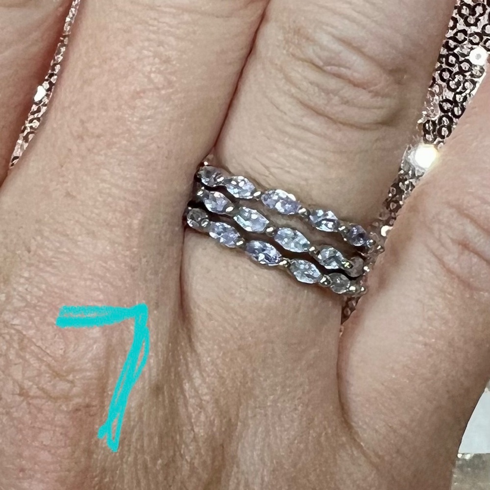 Triple Bands Ring - Size 7 - Purple